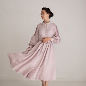 Little Women Atelier Beth Dress with long sleeves in Dusty Pink